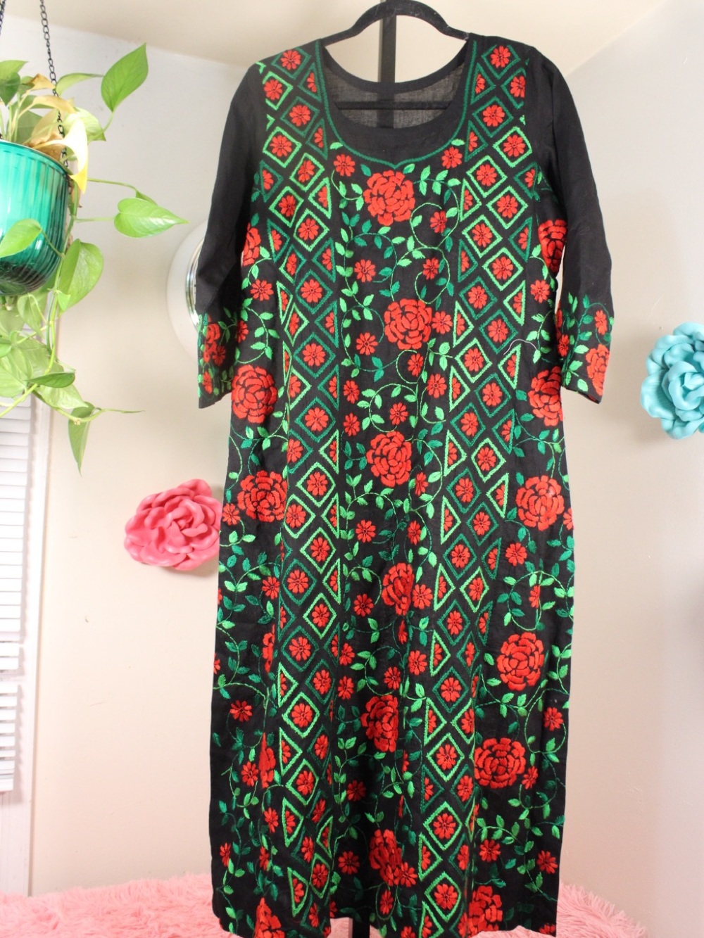 Rare Handmade Kantha Embroidered Bangladesh Cotton Dress - Picture 12 of 16